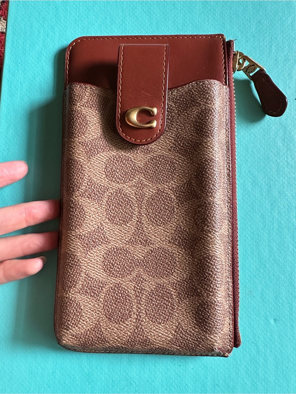 Coach Coated Canvas Signature Phone Zip Wallet Holder